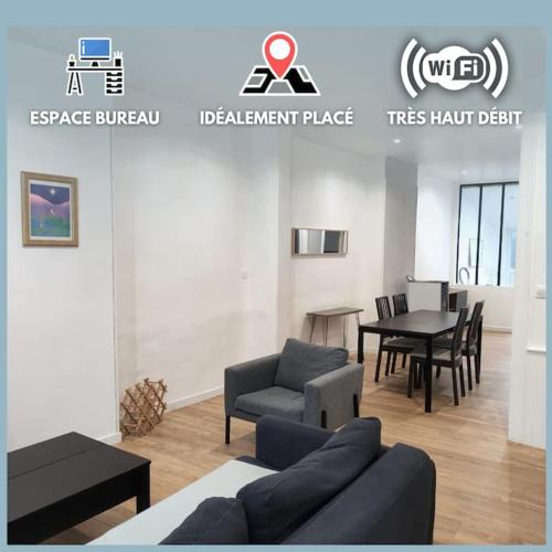 Douai Apartment | ღ Delfosse - 3 chambres, extérieur et Wifi Fibre