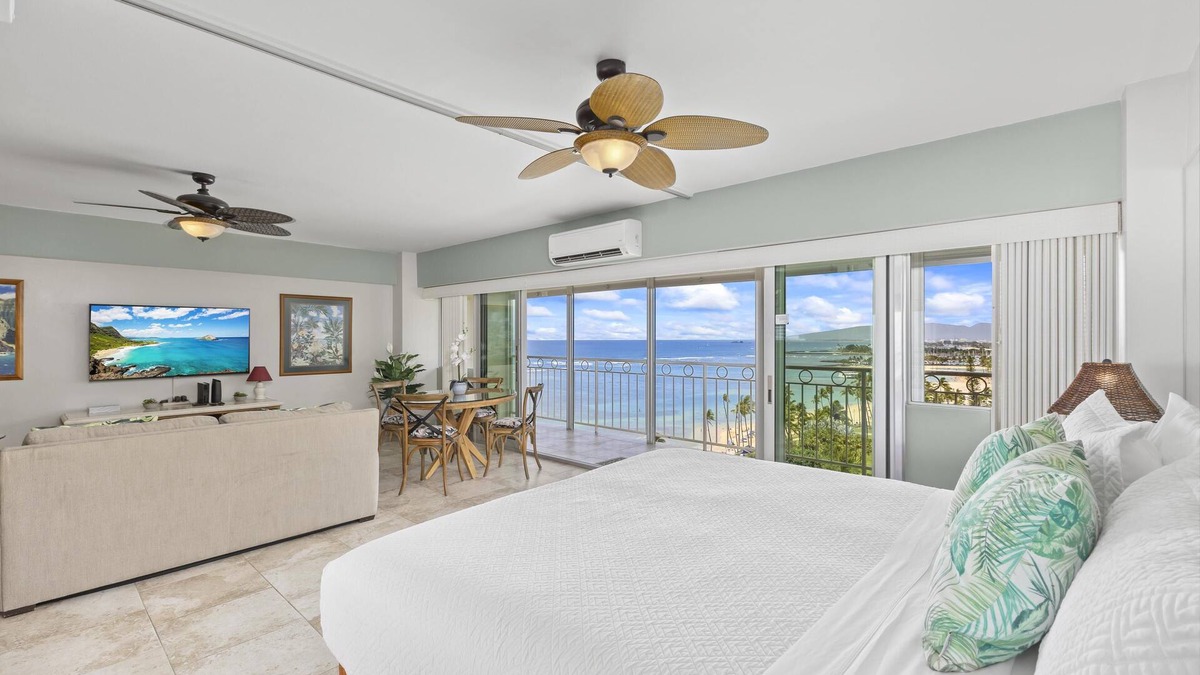 Honolulu Condo | 13th Fl Waikiki Shore Condo | king Bed | Balcony | Ocean View