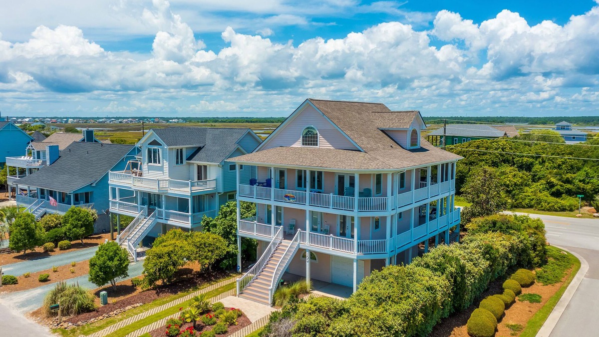 Village of Stump Sound House | 2nd-row ocean-view home with elevator, cmty pool & tennis
