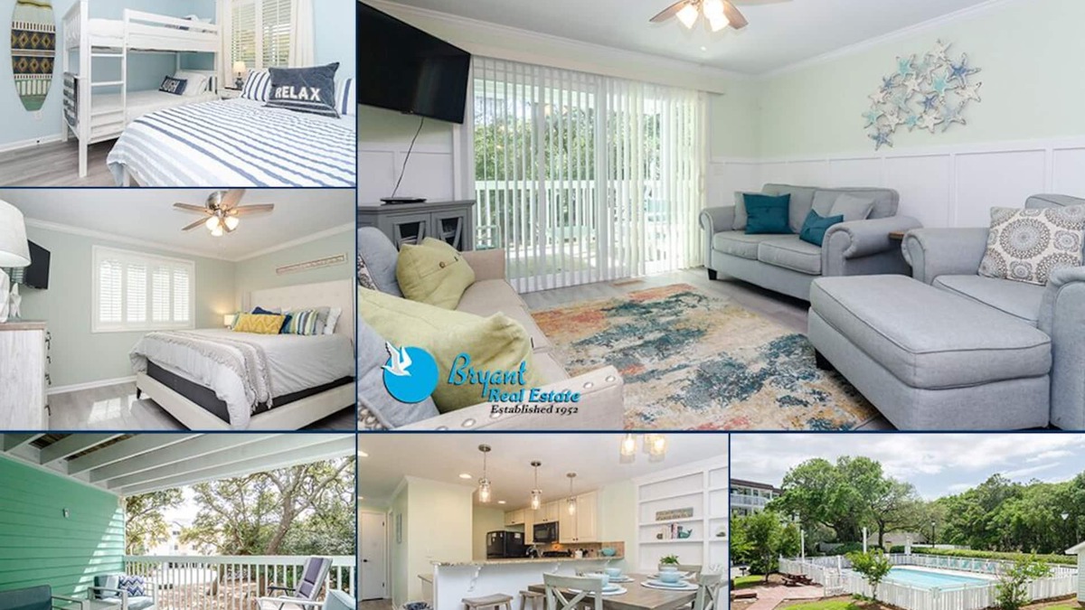 Kure Beach Condo | 3 Bedroom Condo in Ocean Dunes steps to Rec Center