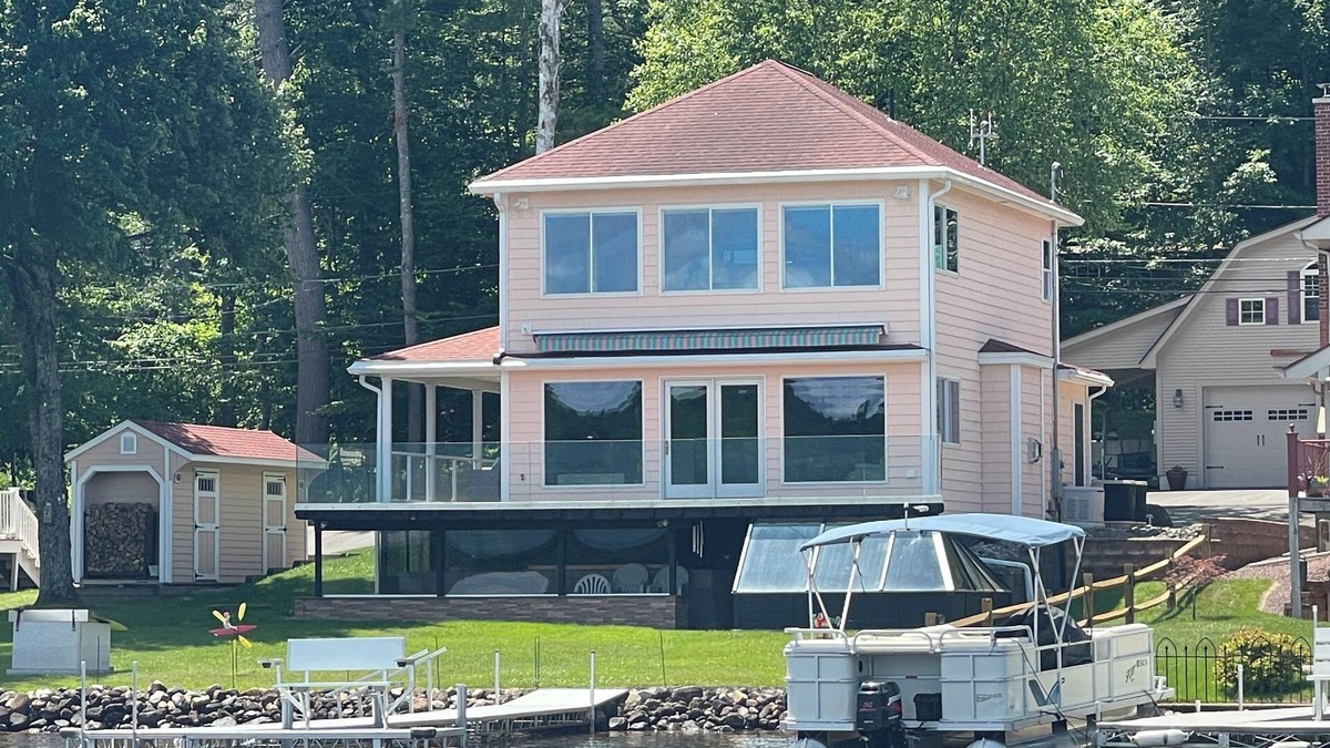 Shutesbury House | 3-br Lakefront Oasis in Shutesbury with AC & fireplace. 180-degree views!