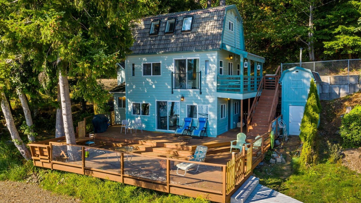 Olympia Cabin | 3 Level Lakefront Cabin | Decks, Dock, BBQ & Views