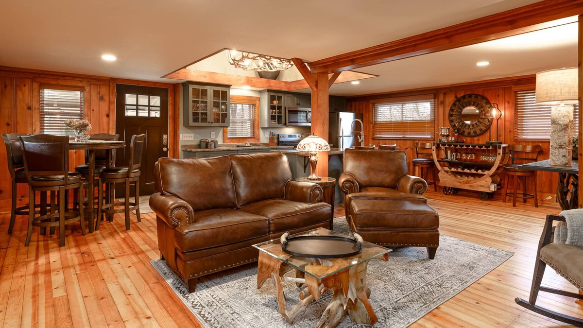 North Royalton Cabin | 30-Acre Horse Ranch Upscale Cabin W/Pool, Otdr. Fireplace, Trails, River & Pond