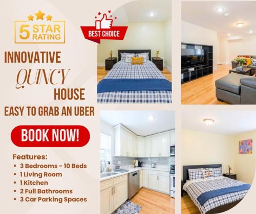 Quincy Apartment | 37 - 3BR Quincy - Cozy Townhouse near Adams Park