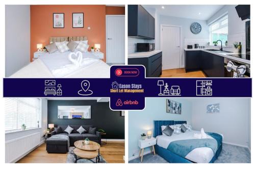 Broadheath House | 3BR House By Eason Stays Short Term Rental Wythenshawe Near Manchester Airport with Free Parking