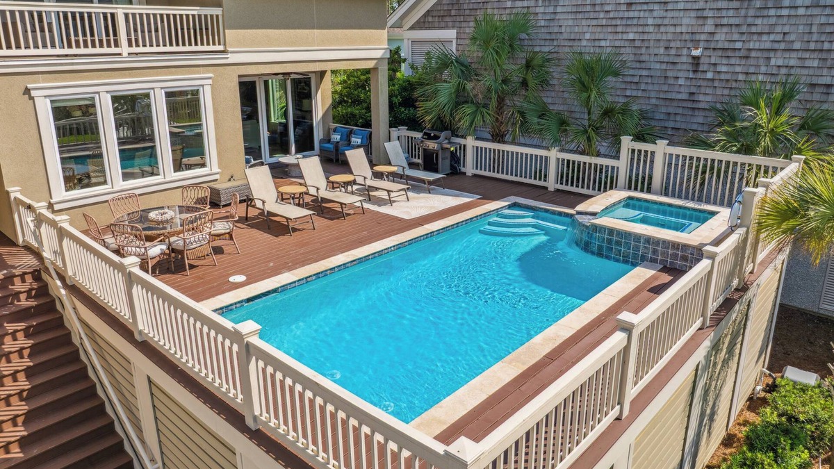 Palmetto Dunes House | 4 Barrier Beach Cove: Steps from the Beach with Private Pool, Spa, Elevator & Free Activities!