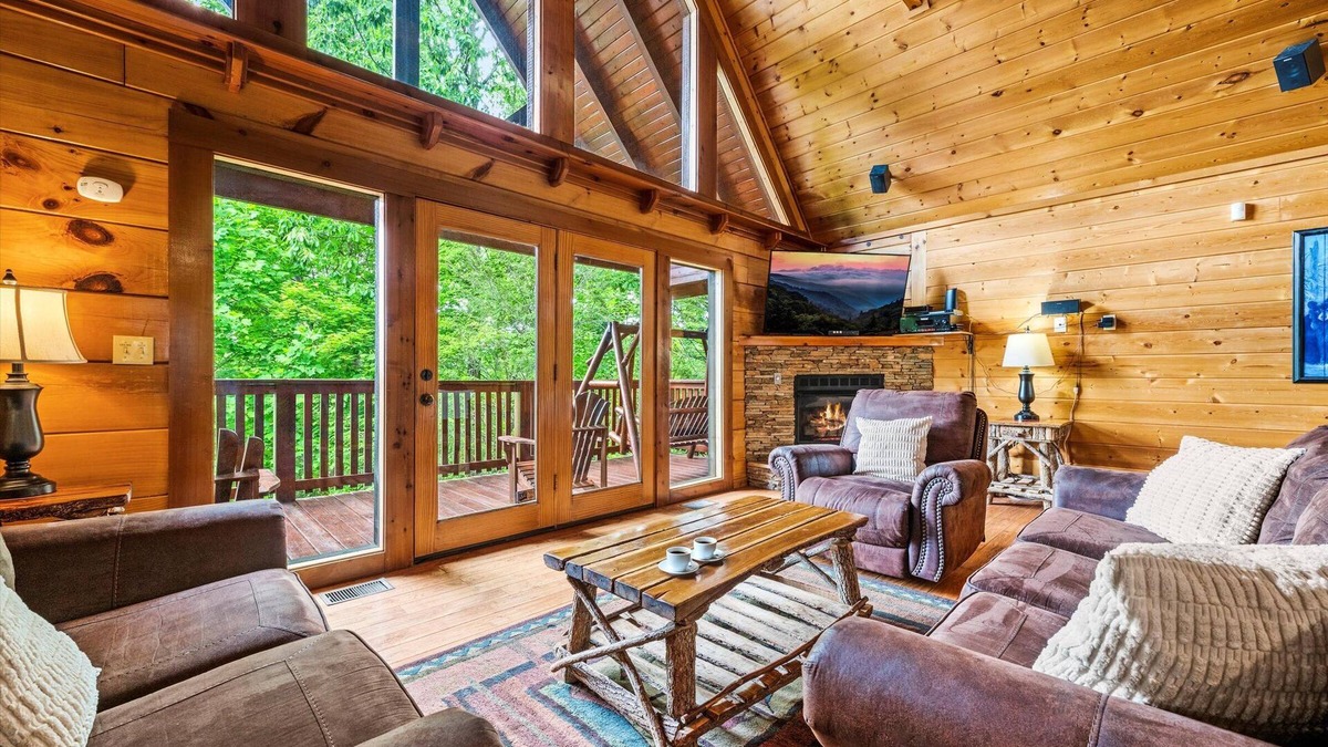 Black Bear Falls House | 4 BR/5 BA Cabin w/Game Room, Hot Tub, Forest-View Deck