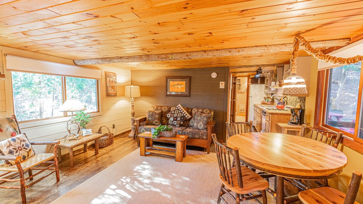 Saranac Lake Cabin | 4 Season Fish Cabin off Lake Colby in Saranac Lake, furnished with ADK Decor