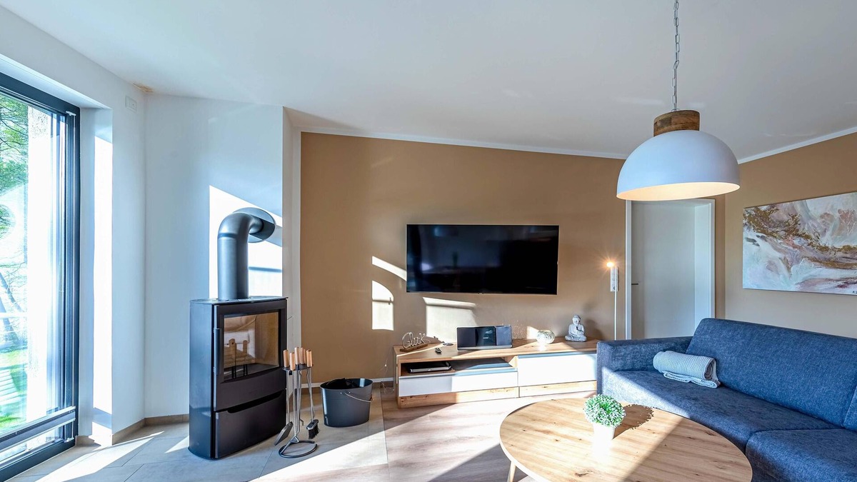 Krakow am See Apartment | 5-star vacation apartment Sonnengruß with a side view of Lake Krakow