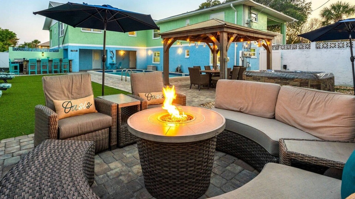 Port Canaveral House | 7 bd 7 bth Slps 30! 3 kitchens! Pool, Sauna, Beach, Hot tubs, Game Rm, Golf Cart