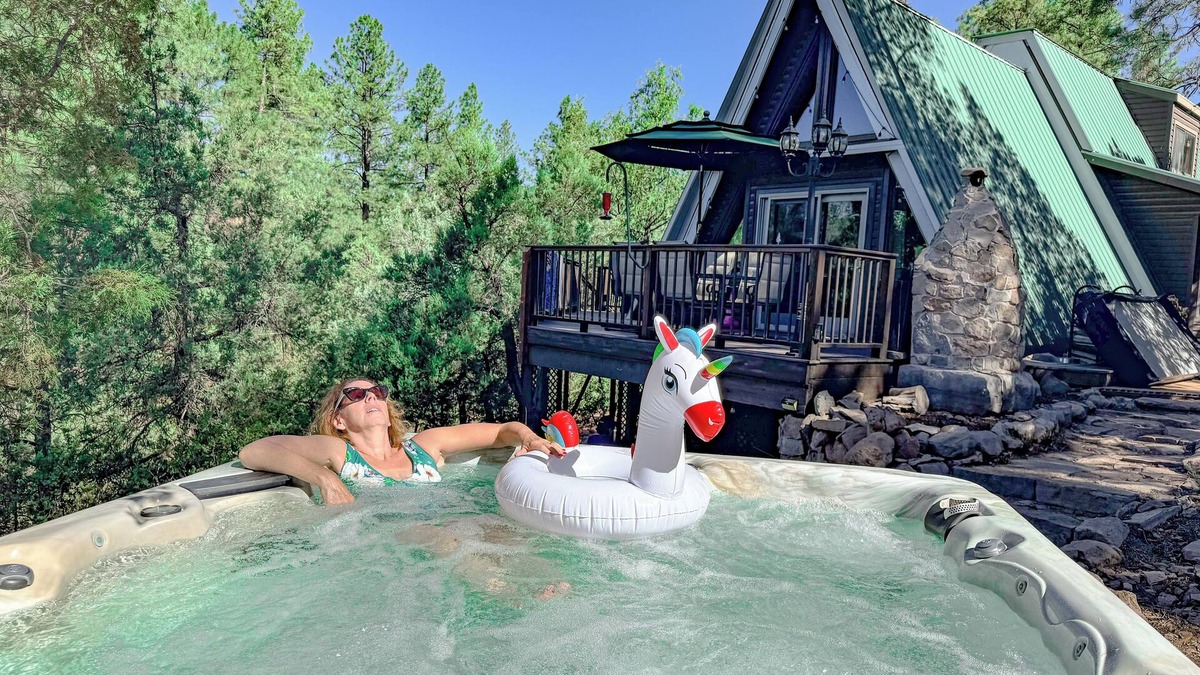 Whispering Pines Cabin | A-Frame On The Rocks. Hot Tub. Payson. Waterwheel.