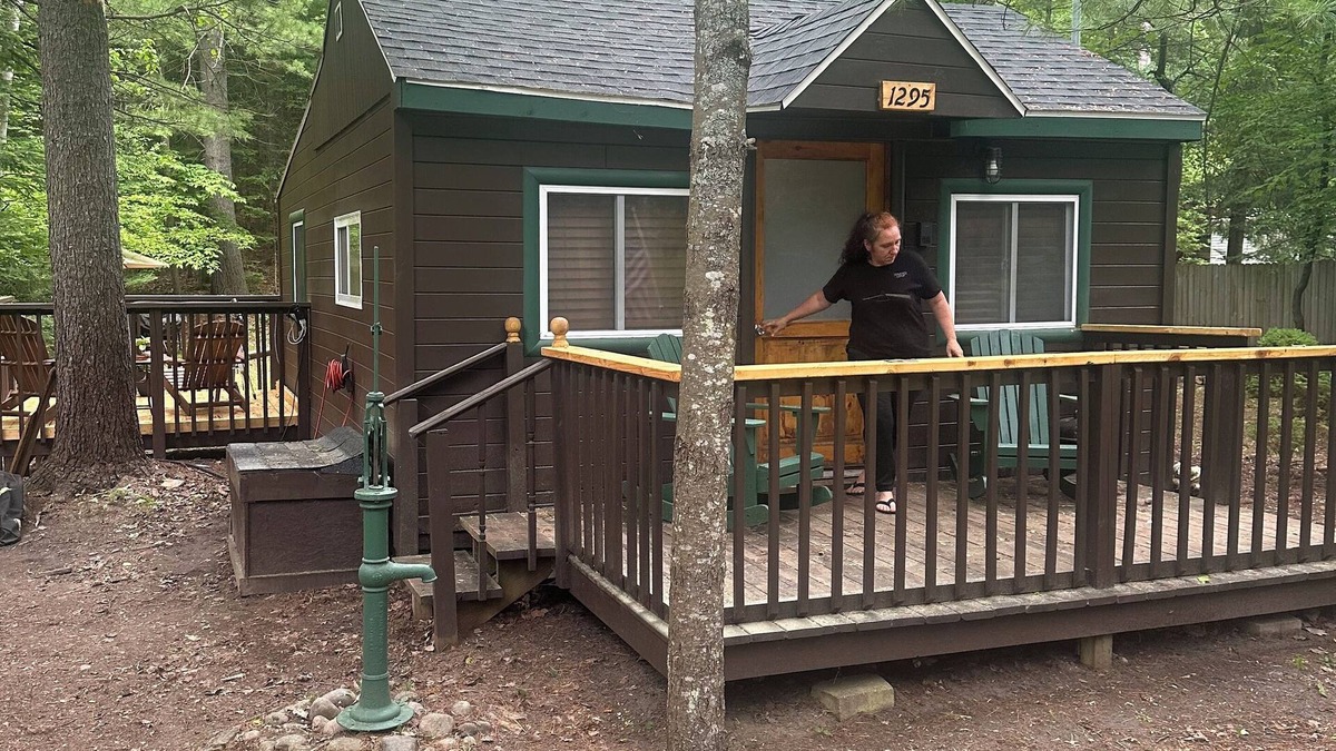 Mio Cabin | A Stream runs through it. Comfy little cabin with a stream by your bedroom.