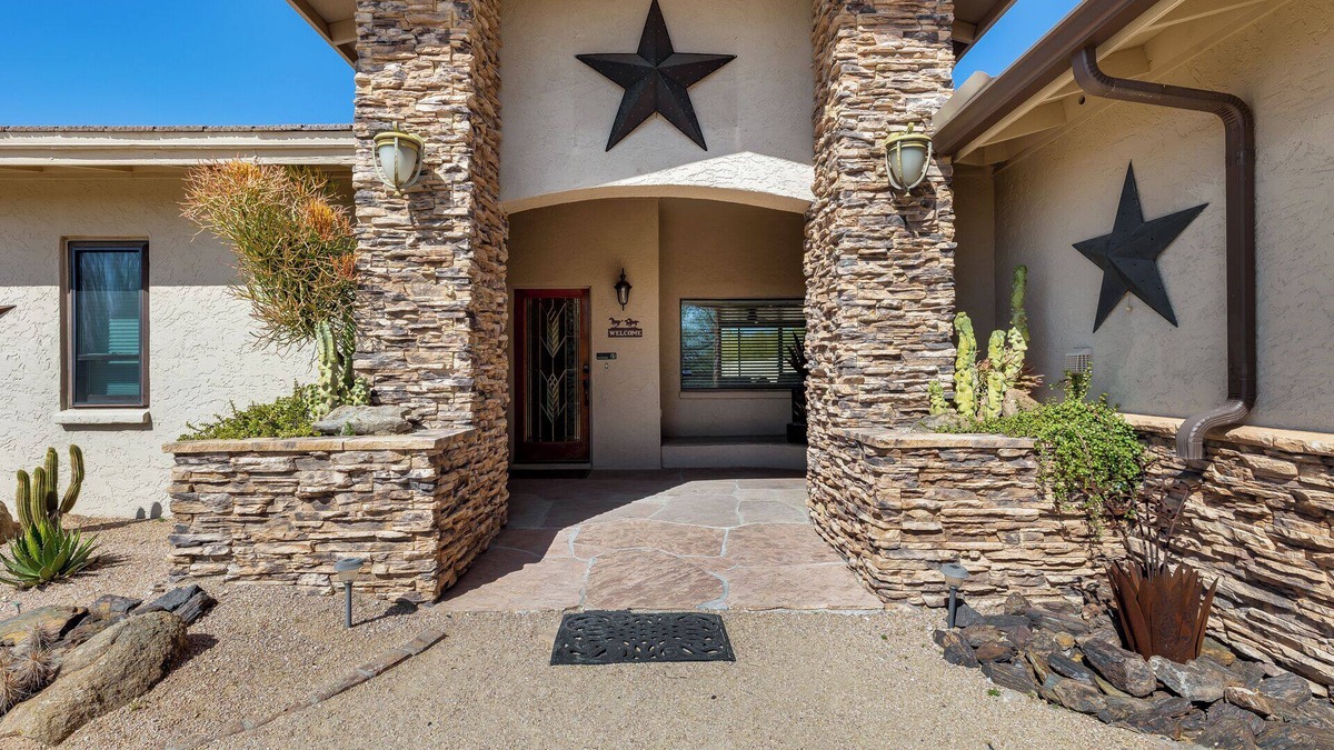 Desert Foothills North House | Acre+ lot, country quiet, city close, pool can be heated, BBQ, pond, firepit.