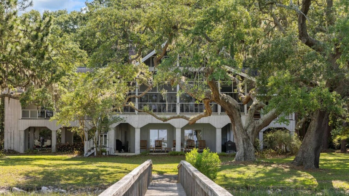 Rockville House | Adam's Creek Home, Deep Water on River and Wetlands with Floating Dock
