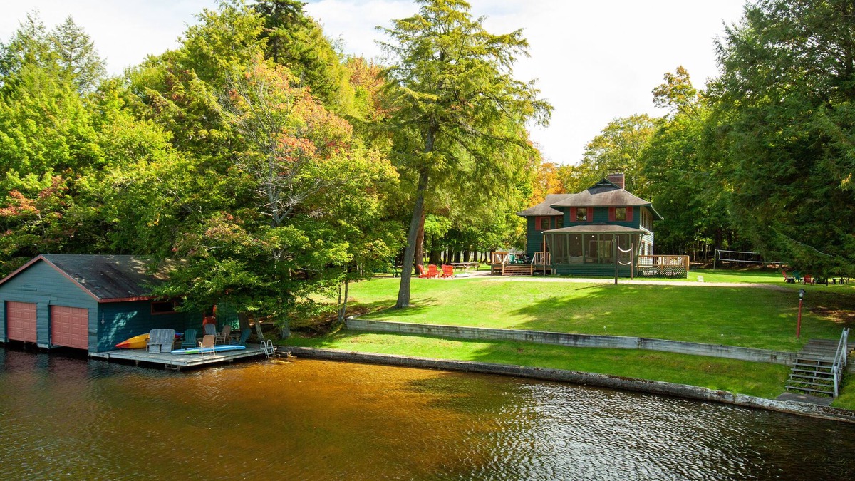 Old Forge House | Adirondack 6 BR/4B Waterfront w/Tennis Court, Sand VB Court & Dock/Boat House