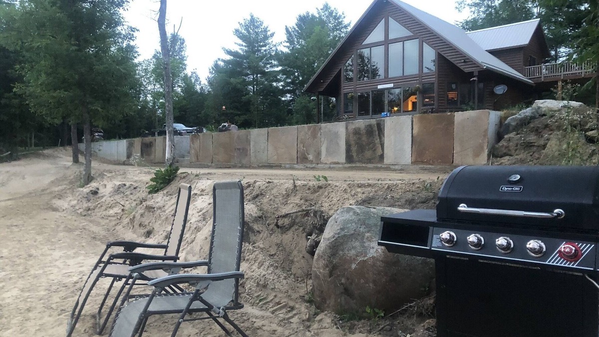 Lawrenceville House | Adirondack river house with a new pavilion seats 50 constructed fall of 2025