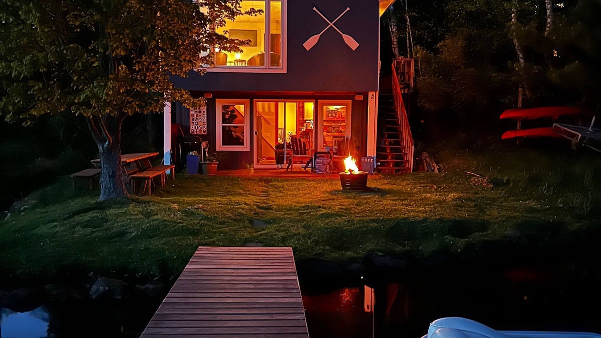 Balsam Lake Cabin | Adorable cabin right on Balsam Lake with gradual slope to Lake.