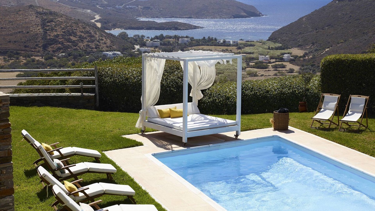 Kato Fellos Villa | Aegean Majesty: Villa Helias – 4 Bedroom Getaway, Private pool, Gym