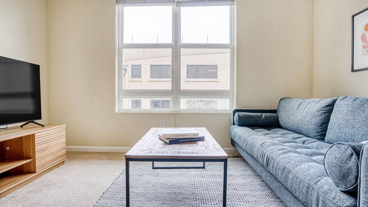 San Bruno Apartment | Airy San Bruno 1BR w/Pool, Gym, W/D, near trains + shops, by Blueground