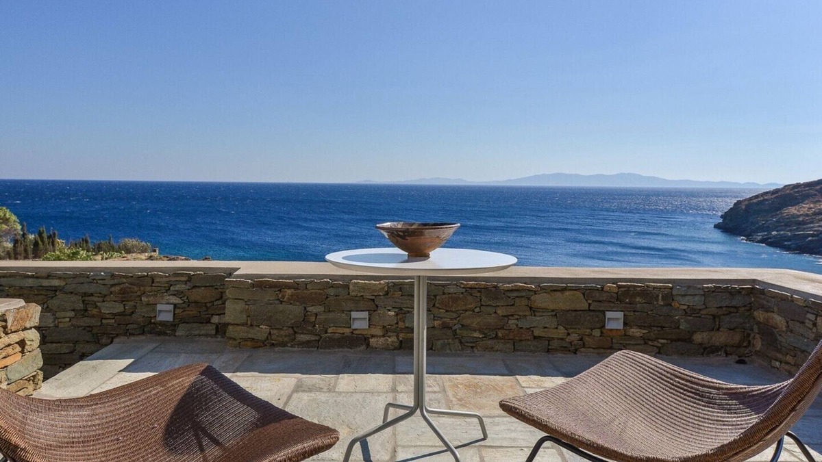 Agios Romanos House | Alluring Tinos See Front Suite | Myrrini Suite | Breathtaking Sea Views | Private Furnished Terrace | Pet Friendly | Shared Outdoor Pool | Prime Location | Agios Romanos