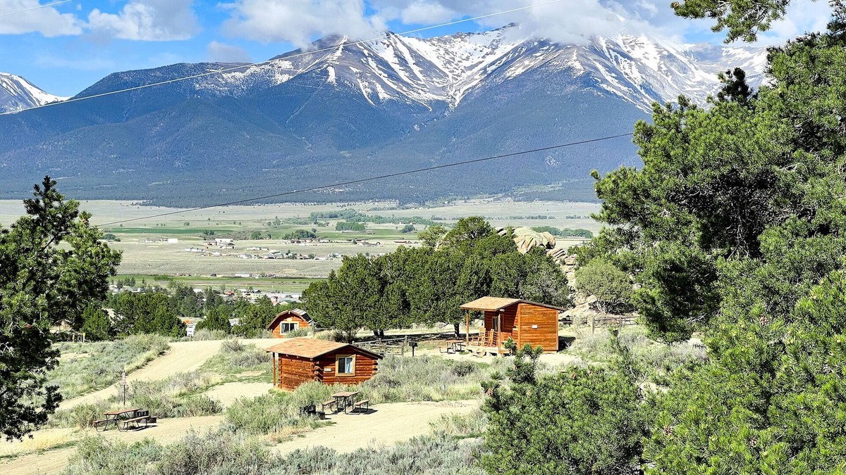 Buena Vista Cabin | AMAZING views of the Collegiate Peaks and most secluded 1 Room Dry Camping Cabin. Sleeps up to 4.