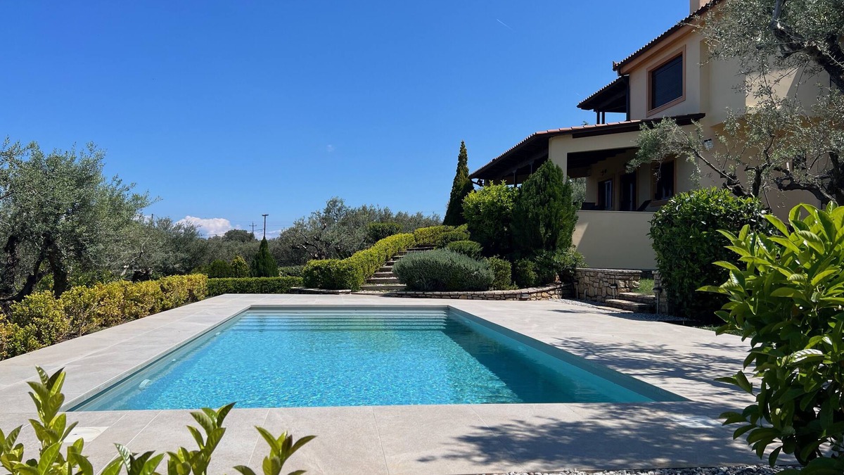 Egira Villa | Ampelos Hillside Villa with Pool and Amazing View of the Corinthian Golf