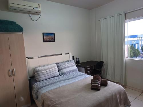 Santo Angelo Apartment | Apart próximo a Unimed, Catedral e HSA de 2 quartos com AR, mini-Academia e garagem no Centro-sul