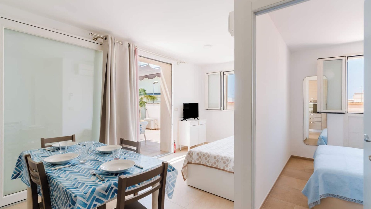 Santa Maria al Bagno Apartment | Apartment 'Bouganvillea' with Sea View, Shared Terrace and Air Conditioning