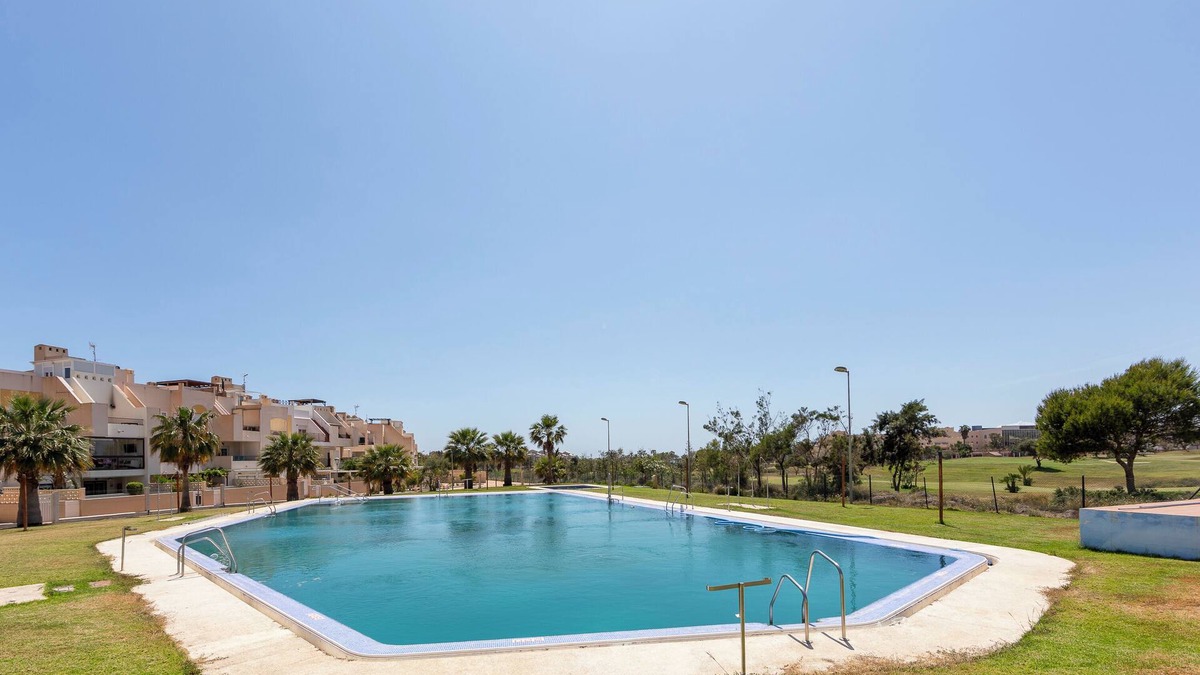 Retamar Apartment | Apartment 'Campo De Golf, Piscina Y Padel' with Sea View, Shared Pool and Air Conditioning
