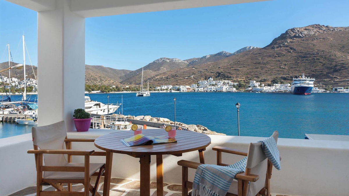 Katapola Apartment | Apartment 'Nicolas House 2' with Sea View, Private Terrace and Air Conditioning