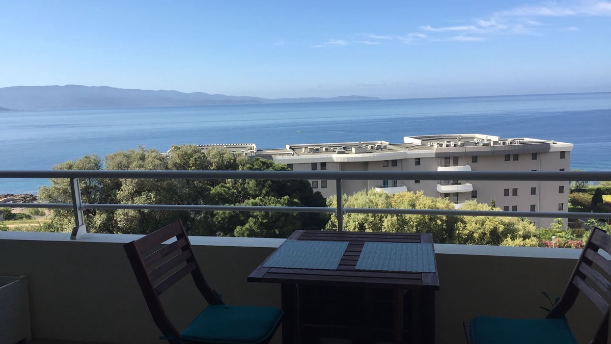 Ajaccio Apartment | Apartment T3 rated 3 stars sea view with terrace, beach 2 minutes walk