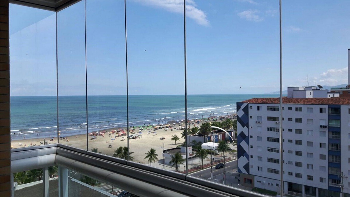 Boqueirao Apartment | Apartment with sea view, 12 m from the sand - 2 bedrooms and 2 bathrooms for 8 people
