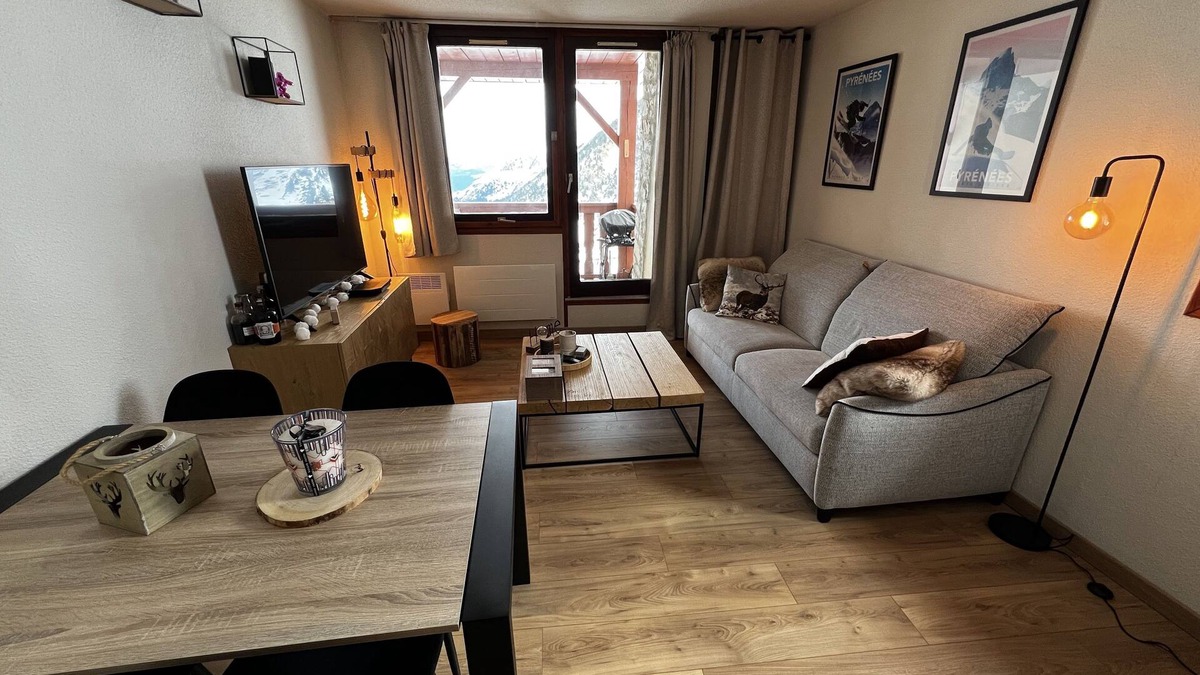 La Mongie Apartment | Appartement 6 Personnes, 1 Chambres Avec vue sur les Pistes de Lamongie