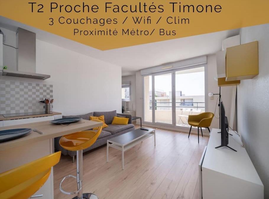 Baille Apartment | Appartement tout équipé climatisé Terrasse Hôpital de la Timone