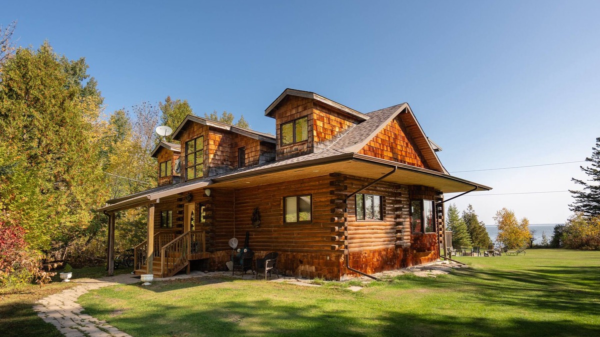 Traverse Bay Cottage | Authentic & Stunning, Rustic Log House located on 28 acres with private road