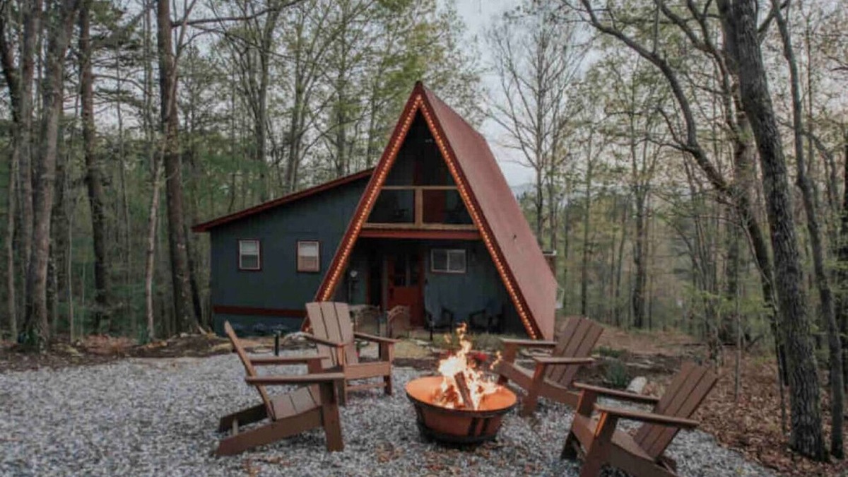 Blairsville Cabin | Autumn Escape A-Frame Stay | Trails & Town