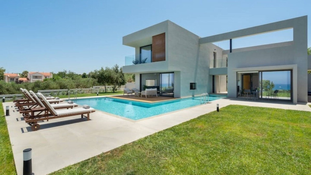 Pyrgos Psilonerou Villa | Avra Villa, Pirgos-Villas, Heated Pool, Wonderful Sea View