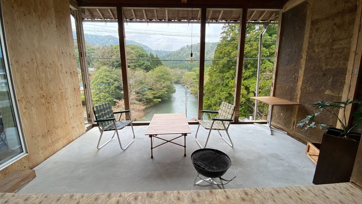 Nagahama House | Ayu House ShigaNagahama BBQ space with a panoramic view of the Takatoki River/Nagahama City Shiga