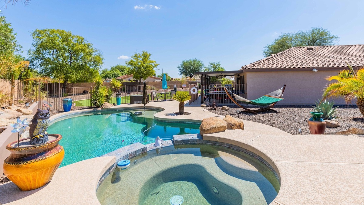 Surprise House | Backyard Oasis with Private Pool & Putting Green!