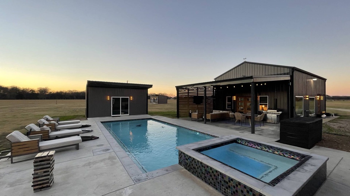 Point House | Barndominium in the Country on 11+ Acres: resort like pool/game room/guest house