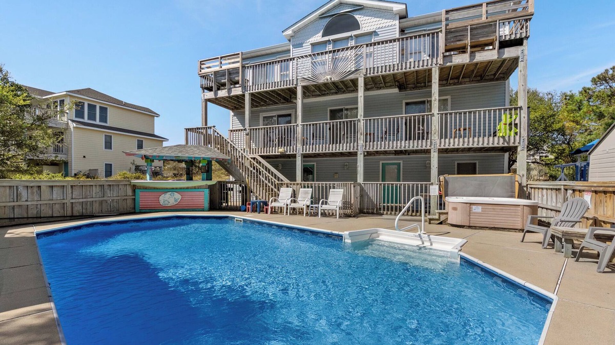 Southern Shores House | Beach Bound: Private Pool | Hot Tub | Rec Room