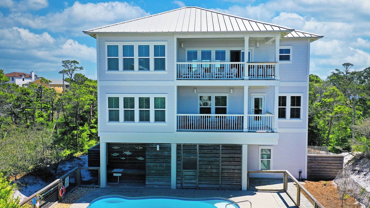 Cape San Blas House | Beach Camp-Private Pool, Elevator, Shuffleboard Table, Fire Pit, Gulf/Bay Viewsn
