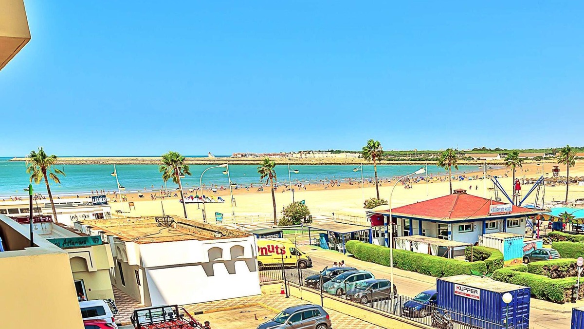 Valdelagrana Apartment | Beachfront 3-BR apartment with sea view and pool view balconies, swimming pools