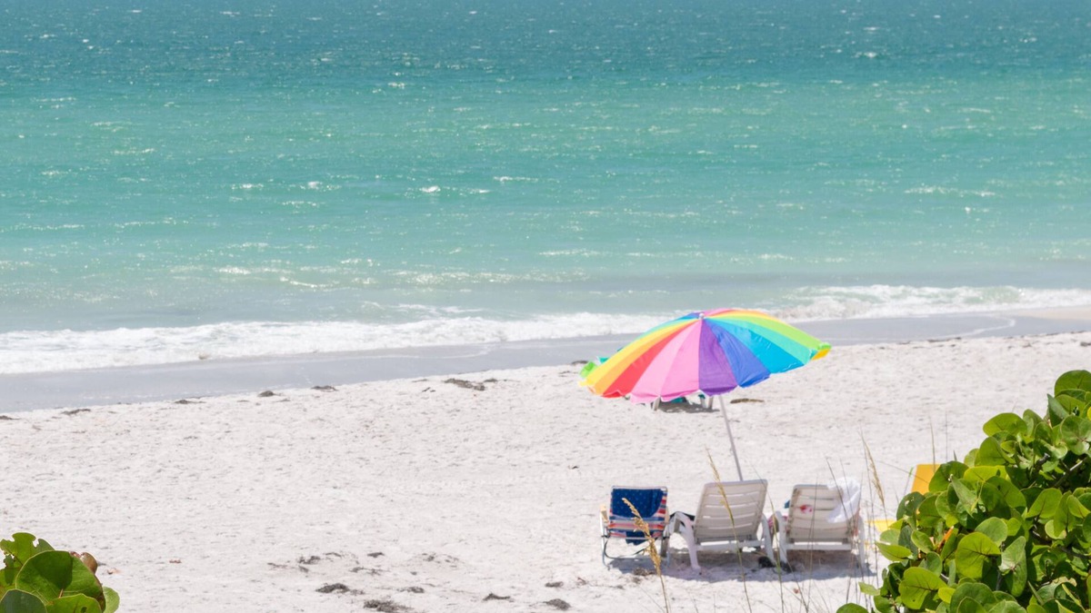 Bradenton Beach Condo | Beach House 3 Beach Front Panoramic Sunset Views Screened Lanai