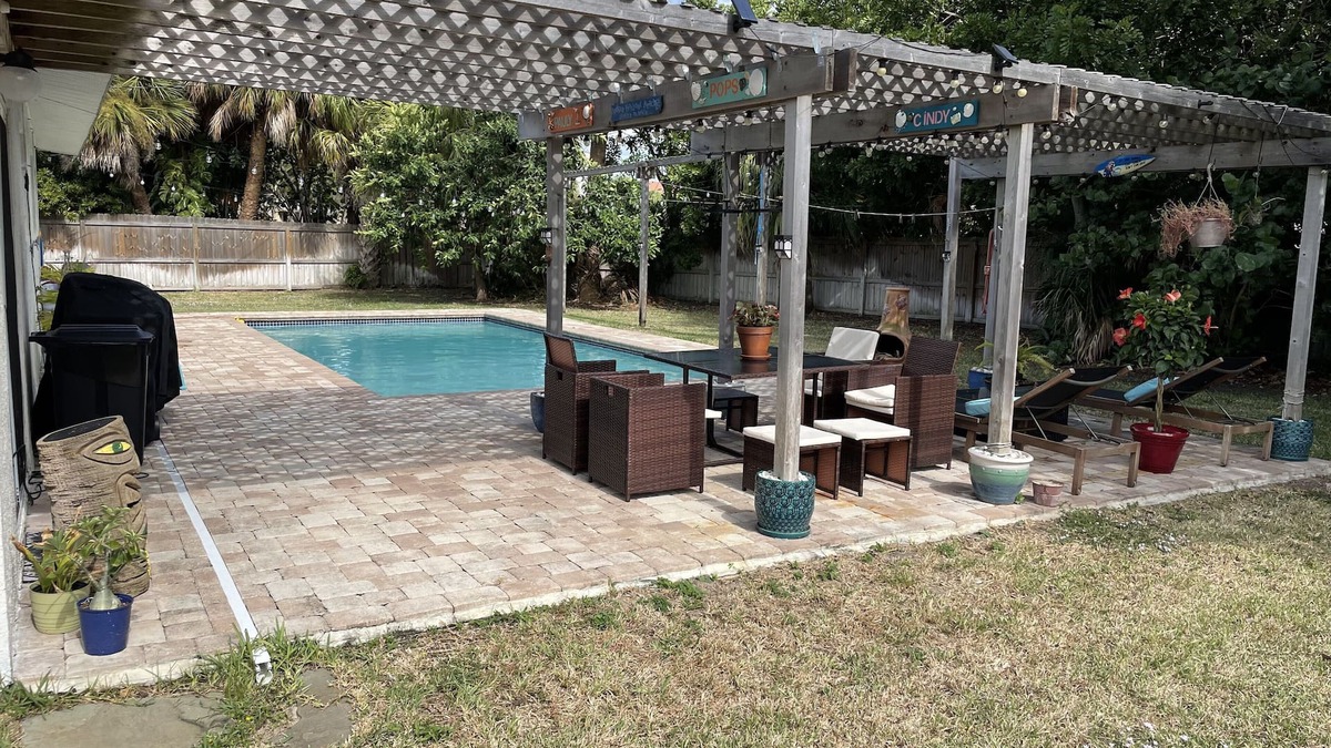Seacoast Shores House | Beach house with HEATED pool one block from the beach!