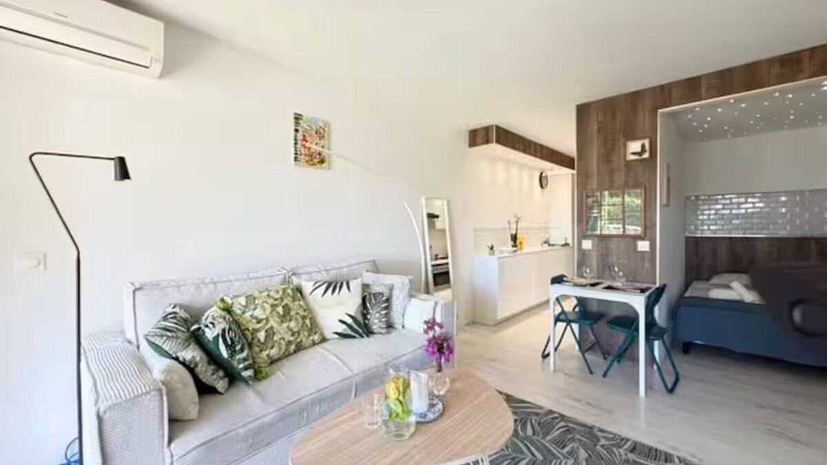 Golfe Juan Apartment | Beach Studio in Golfe-Juan with Sea View, Parking near Cannes, Antibes, ports