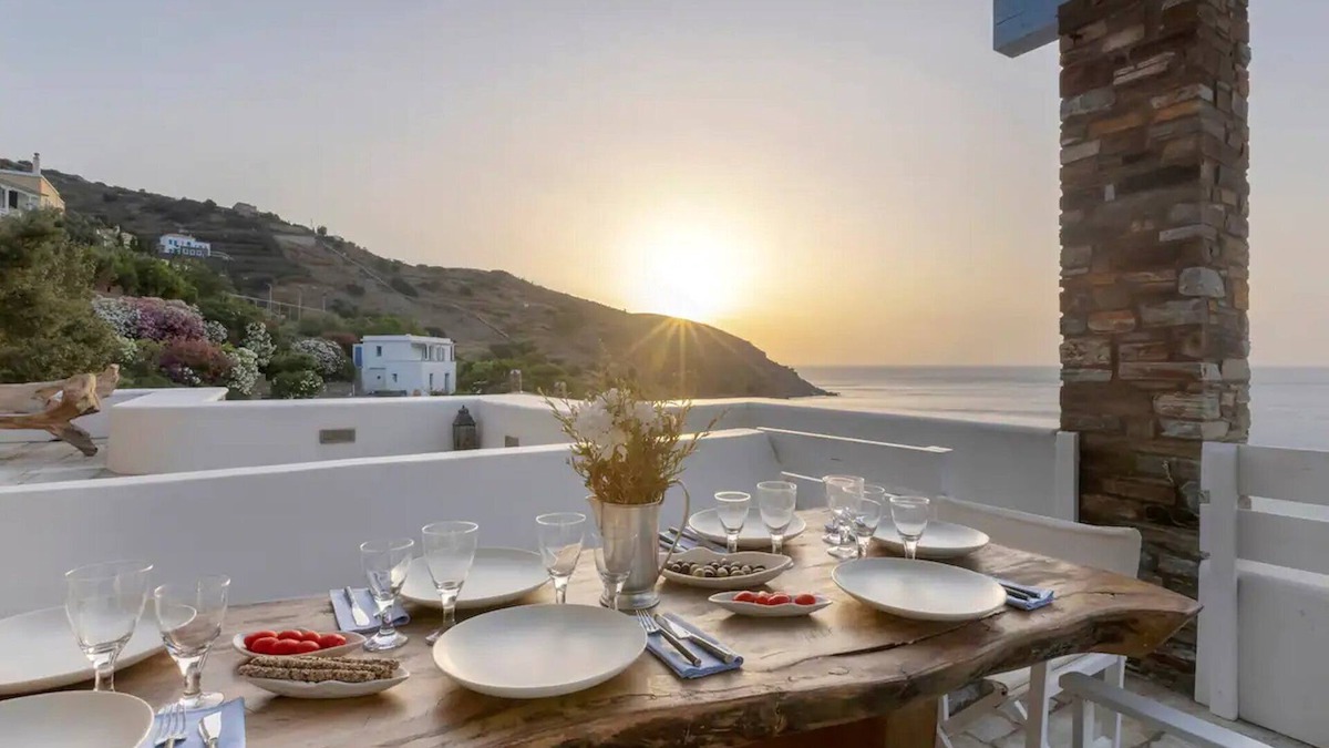 Steniai Villa | Beachfront Andros Retreat | Villa Stenies Thalassa | Private Pool | 4 bedrooms.