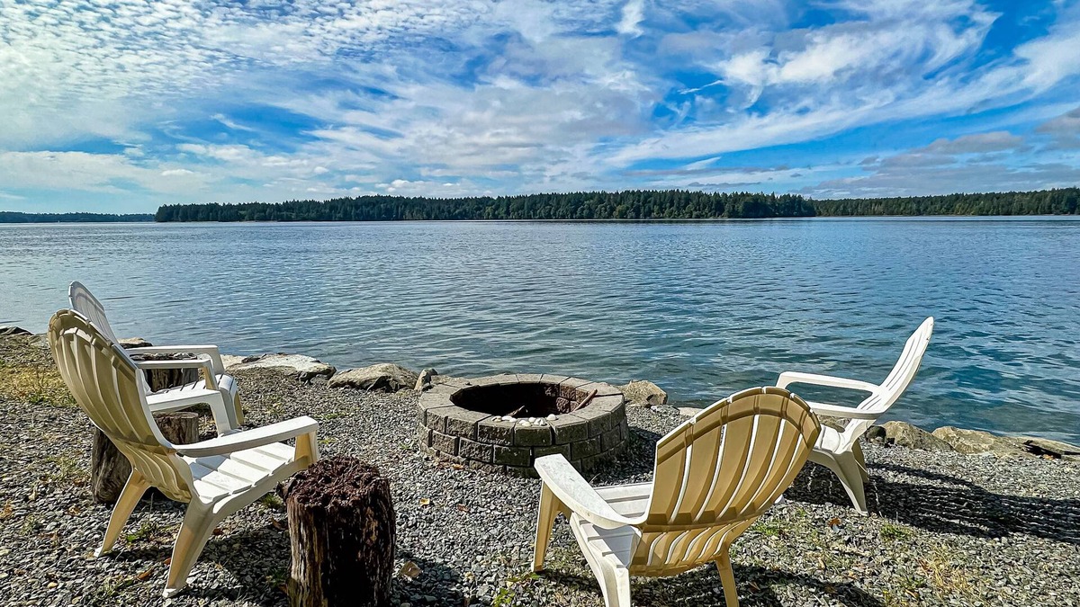 Olympia House | Beachfront Home with Hot Tub, Private Beach & Gear, Kayak, Fireplace & Fire Pit