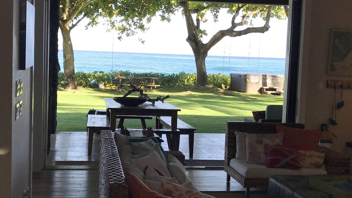 Haleiwa House | Beachfront Luxury Home With Spacious Yard North Shore of Oahu