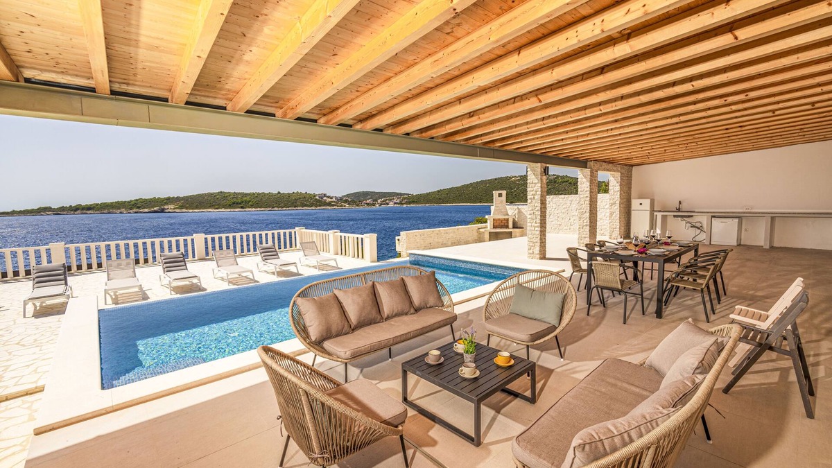 Sevid Villa | Beachfront Villa, 28 sqm Heated Infinity Pool, Open Sea Sunset Views